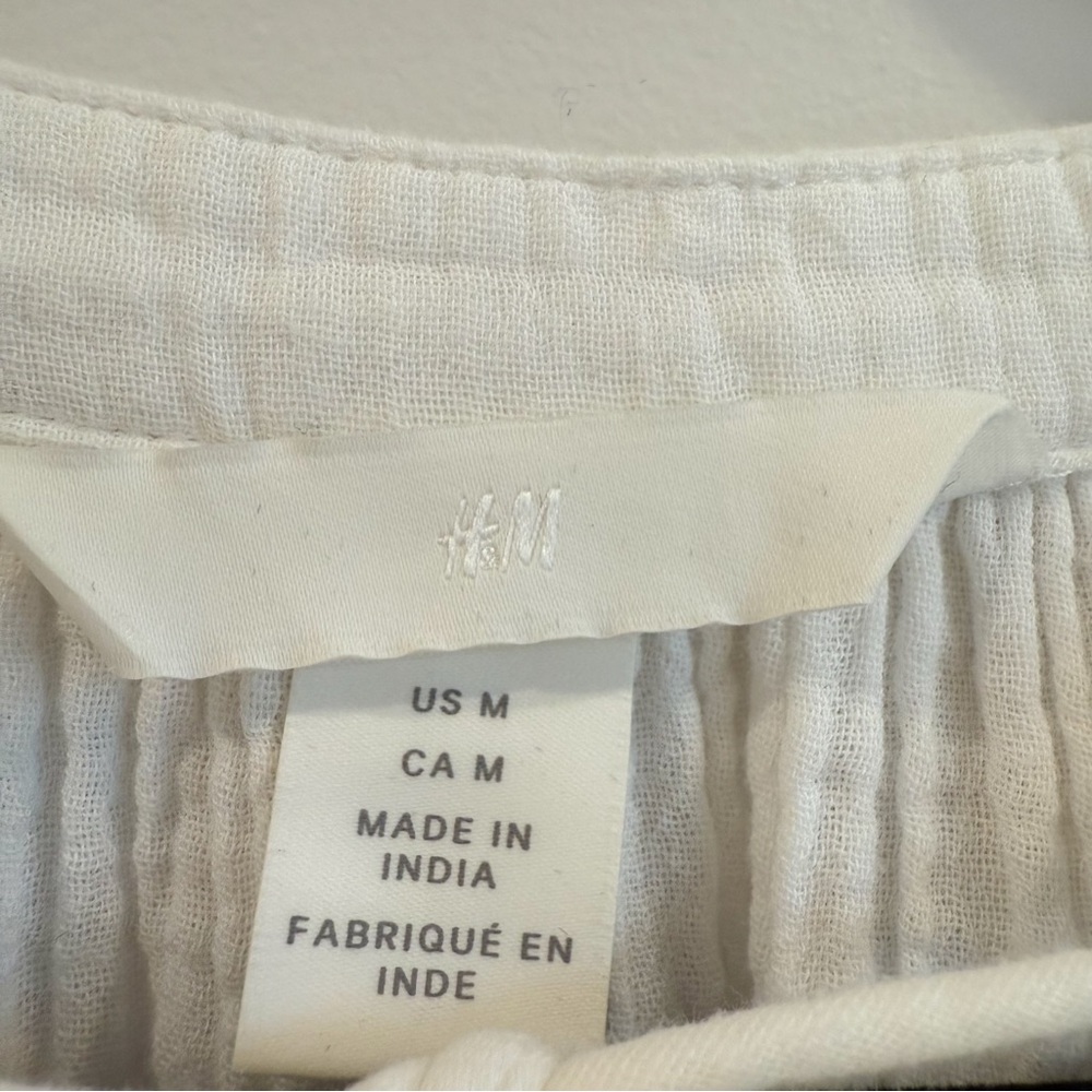 H&M White Cotton Long Sleeve Maxi Dress - Picture 10 of 12